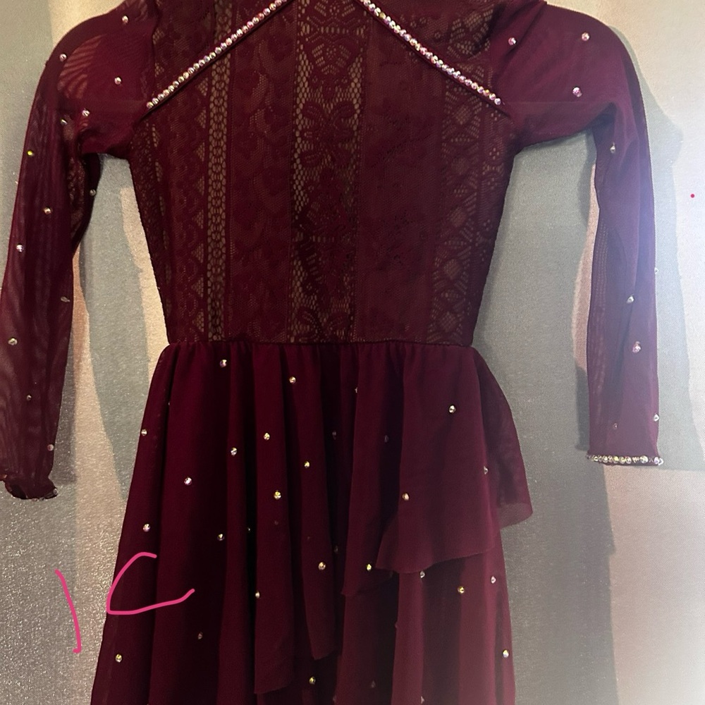 Weissman Burgundy Kids Dance Costume